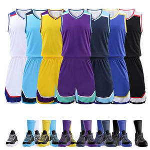 プラスサイズカスタムユニフォームDe Baloncestoバスケットボールウェアクイックドライバスケットボールジャージー100% ポリエステルブランクバスケットボールユニフォームセット - Product Image 1