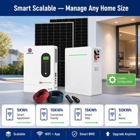 Pour Power Wall 51.2V 280Ah 14.33kwh 16kwh 20kwh, Batterie de stockage d'énergie solaire domestique empilable avec Cache anti-poussière, Protection incendie et Roues