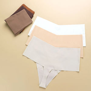 Women's Invisible V String <strong>Tanga</strong> High Waist Sexy Solid Breathable Seamless Knitted Ice Silk Thong <strong>Panties</strong> - Product Image 4