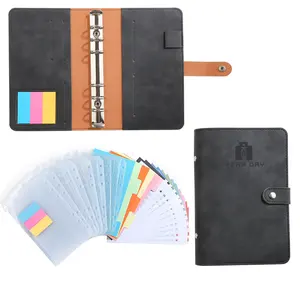 Budget Binder Notebook with Cash Money Envelopes Planner A5 A6 Factory Hot Selling PU Gift Leather Cover Magnetic Gift Diary