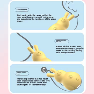 Cute Rabbit Women Mini Pin Charging Vibrator 12 Frequencies Strong Vibrating Modes G-Spot Sex Toys for Woman Yellow Massagers - Product Image 5