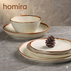 จานอาหารค่ำเซรามิกวินเทจสุดหรู ดีไซน์สวยงาม วัสดุพอร์ซเลนคุณภาพสูง สำหรับงานแต่งงาน โรงแรม ขายส่ง - Product Image 1