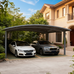 Garaje Arqueado Moderno de Lujo en Aleación de Aluminio con Techo Impermeable Resistente <span class=keywords><strong>para</strong></span> Estacionamiento de 2 Autos en Casas y Villas de Alta Gama - Product Image 1