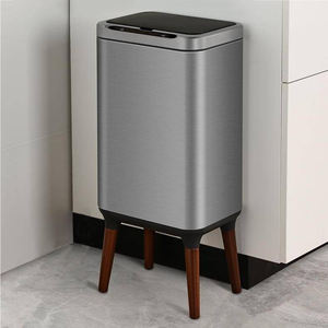 Automatic 13L/9L Stainless Steel Worm Farm Garbage Can Black Patio/Kitchen/Office Trash Bin with Sensor Control