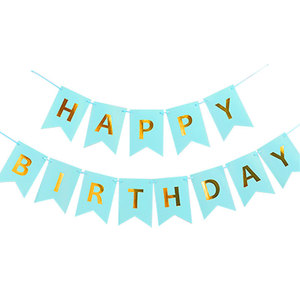 Striscione in Carta Dorata 'Happy Birthday' con Decorazione a Coda di Pesce per Sfondo Festa - Product Image 5