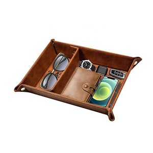 Biểu Tượng Tùy Chỉnh Trọng Lượng Nhẹ Máy Tính Bảng Bàn Hộp Lưu Trữ Du Lịch PU Da Người Phục Vụ Khay Tổ Chức Với Thẻ Chìa Khóa - Product Image 4