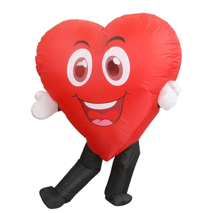 Costume de la Saint-Valentin, costume cœur d'amour, costumes drôles pour hommes et femmes, costumes cosplay rouges pour anniversaire, fête, fournitures pour fêtes - Product Image 4