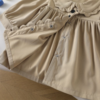 Mignonne robe coréenne d'automne pour bébé fille avec col de poupée, vêtement d'extérieur ample pour enfants