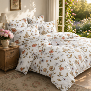 Poland Local Hub 3 Piece Cotton Bedding <b>Set</b> Queen Size Sunlit Floral <b>Comforter</b> EU Dropshipping - Product Image 6