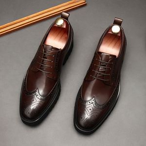 Zapatos Oxford Casuales de Alta Calidad, Cómodos, de Cuero Genuino, Antideslizantes, Transpirables, Diseño Artesanal con Cordones para Otoño - Product Image 4