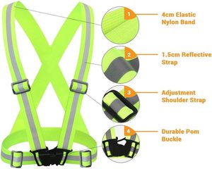 USB Rechargeable LED Light Vest High Visibility Customizable Logo Nylon Polyester <b>Running</b> Gear <b>Jacket</b> Adjustable <b>Reflective</b> - Product Image 2