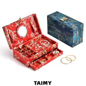Scatola Portagioie Rettangolare in Stile Cinese con Serratura, <span class=keywords><strong>Specchio</strong></span> Mobile, Multistrato, Grande Capacità, Custodia Regalo per Gioielli da Donna - Product Image 4