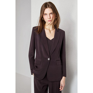 Blazer pour <span class=keywords><strong>femme</strong></span> en crêpe de soie véritable 30 mm, broderie main unie, col mandarin – Le choix idéal pour les trajets urbains - Product Image 2