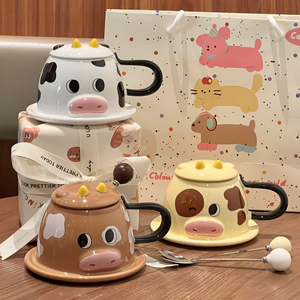 Phim Hoạt Hình Sáng Tạo Bò Thiết Kế Cốc Gốm Dễ Thương Trẻ em' Bữa Ăn Sáng Cốc Cà Phê Cho Cắm Trại Món Quà Sinh Nhật Lưu Niệm - Product Image 2