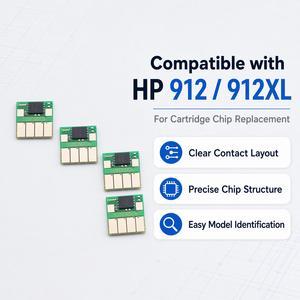 Puces de cartouche d'encre pour <span class=keywords><strong>HP</strong></span> <span class=keywords><strong>912XL</strong></span> 912 pour imprimantes OfficeJet Pro 8010 8012 8013 8014 8015 8017 8018 8020 8022 8023 8024 - Product Image 1