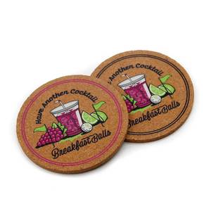 Eco-Friendly Custom Round Cork Coasters 5mm 10mm Reusable Pads Double CMYK Printing Logo Hot Stamping Soft Coasters