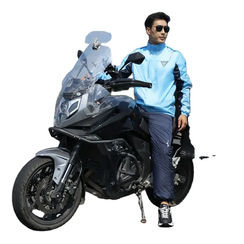 Kualitas tinggi poliester Pongee jaket hujan tahan air jas hujan berat untuk anak laki-laki perempuan musim panas setelan sepeda motor dengan Logo dekorasi