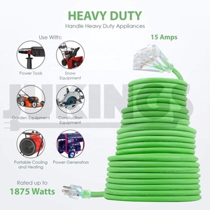 10/3 100ft Outdoor Power <strong>Cord</strong> 125V 15A Multi-socket Extension <strong>Cords</strong> 100% Copper 5-15P Plug Heavy Duty SJEOW Wire Type <strong>Lighted</strong> - Product Image 2