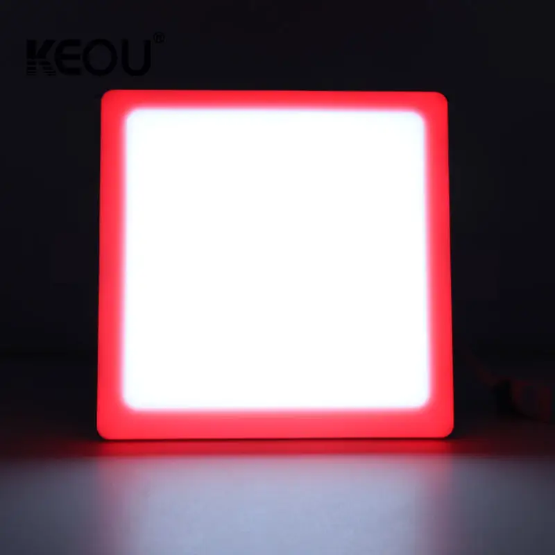 KEOU OEM ODM 16w square red blue green no frame design led smart panel light