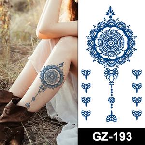 <span class=keywords><strong>Tatouage</strong></span> semi-permanent au <span class=keywords><strong>henné</strong></span> Jagua, à base de plantes 100%, sûr pour les plantes, dure 2 semaines, bleu, pour les mains, les bras, les épaules, les jambes, encre de jus - Product Image 4