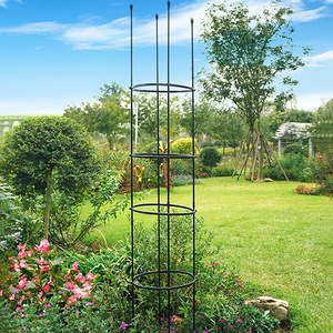 Treillis rond en fer pour plantes 120x30cm Noir Unité simple pour utilisation en extérieur dans le jardin - Product Image 5