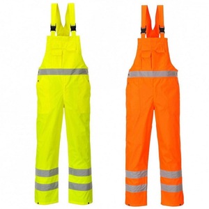 Hot Sale Hi Vis 100% Polyester Yellow Orange High Visibility <strong>Waterproof</strong> Reflective Safety <strong>Overalls</strong> - Product Image 1