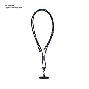 Hight Chất Lượng 2 Trong 1 An Toàn Khóa Điện Thoại Dây Buộc Dây Đeo Chống Mất Nylon Bện Pd 60W Nhanh Chóng Sạc Loại C USB Điện Cáp Dữ Liệu - Product Image 1