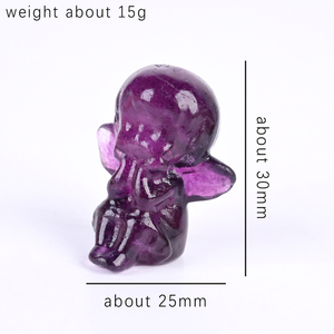 Nouvelles créations en cristal de guérison, mini sculptures en cristal, ange bébé en fluorite arc-en-ciel naturelle pour cadeau - Product Image 3