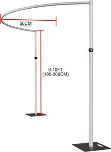 Runde Rohr- und Vorhangständer-Kulisse, 1,8-3 m hoch x 3 m breit, Hintergrund-Set für Veranstaltungen, Partys, Messen, Hochzeiten - Product Image 2