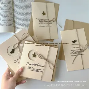 Set di Buste Decorative con Biglietto d'Auguri Stampato a Cuore e Stella a Cinque Punte in Stile Retrò, Regalo di Compleanno con Messaggio di Benedizione - Product Image 3