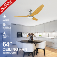 Ventilateur de plafond 1stshine avec lumière LED, pales en ABS, ultra silencieux, fonction minuterie, installation facile, faible consommation d'énergie