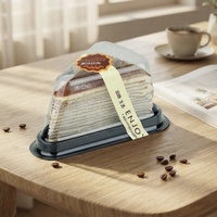 Boîte d'emballage jetable en plastique PET transparent pour cheesecake, sandwich, pain individuel, mini-gâteau, tranches de gâteau