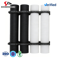 Tuyau ondulé double paroi en PEHD DN50-160mm SN8 haute résistance aux températures pour drainage souterrain (vente en gros)