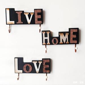 Decoración rústica para el hogar, organizador <span class=keywords><strong>de</strong></span> forma personalizada montado en la pared, abrigo <span class=keywords><strong>de</strong></span> <span class=keywords><strong>madera</strong></span>, soporte para llaves, ganchos, estante colgante con 4 llaves para entrada - Product Image 3
