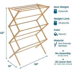 Bamboo Folding <b>Clothes</b> Drying <b>Rack</b> X Shape Floor Standing Foldable Towel <b>Rack</b> <b>Clothes</b> Organizer - Product Image 4