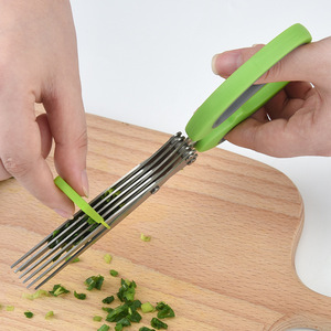 5 Layer Herb Scissors Stainless Steel 4 In Greenish Gray Home Kitchen Use - Product Image 4