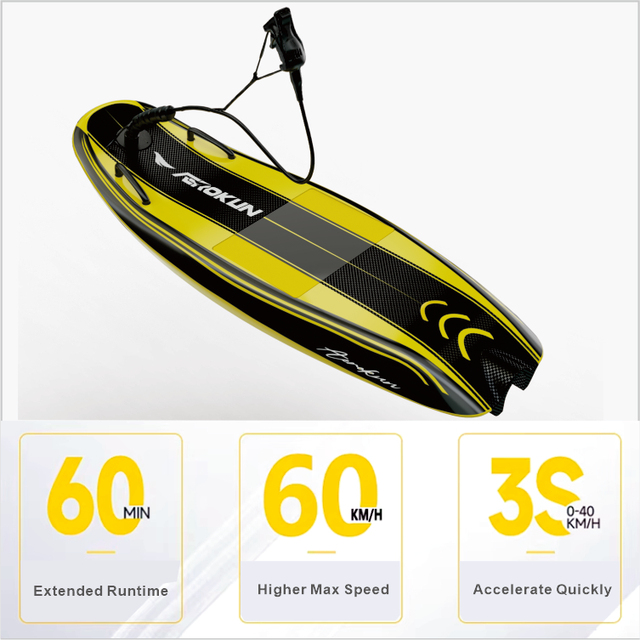 OEM High-Power Carbon Fiber Electric Jet Surfboard 72v/54ah Battery Mind-Blowing Surfing with 55-60km/H