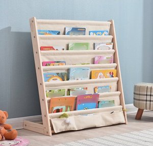 Estantería de Madera para Niños, Librería de Lona de 6 Niveles, Estante de Almacenamiento y Exhibición de Libros para el Hogar, Dormitorio, Sala de Estar, Escuela - Product Image 6