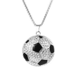 Collier pendentif football très populaire, maillot <span class=keywords><strong>de</strong></span> foot champion, collier en acier titane, cadeau souvenir pour les fans - Product Image 5