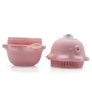 Cepillo de silicona suave <span class=keywords><strong>para</strong></span> el pelo <span class=keywords><strong>para</strong></span> bebé, cepillo de limpieza de cuero cabelludo, <span class=keywords><strong>para</strong></span> ducha - Product Image 5