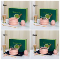 Fouet en bambou Chawan en céramique fabriqué à la main personnalisé OEM 4-5-7-8pcs Set Matcha de cérémonie avec accessoires Outils