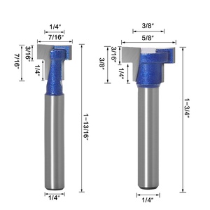 1 buah mata <span class=keywords><strong>Router</strong></span> mesin <span class=keywords><strong>CNC</strong></span> berbentuk T pisau ukir pemotong penggilingan lubang kunci sekrup mata bor kayu 1/4 - Product Image 5