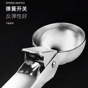Stainless Steel <b>Ice</b> <b>Cream</b> Scoop 430 Large Spinning Manual Spring Loaded For Fruit <b>Balls</b> And Homemade <b>Ice</b> <b>Cream</b> - Product Image 2