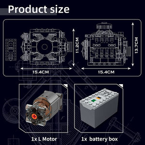 For <strong>Mould</strong> <strong>King</strong> 10171 V8 Engine Building DIY Toy Set Electrically Driven Motorized Cylinder STEM Learning for Kids Perfect Gift - Product Image 5