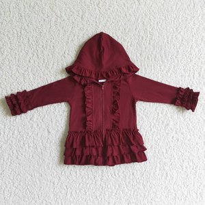 RTS haut bébé fille adorable Boutique marine solide floral haut enfants enfant en bas âge manteau hiver conception enfant vêtements fermeture éclair ensemble - Product Image 2