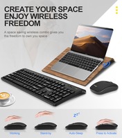Clavier et souris sans fil TF300 Mini Gaming RGB rétroéclairés en ABS, combo 2,4 GHz USB rechargeable, ergonomique, pour usage bureautique, personnalisable