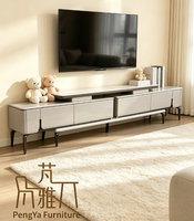 Ensemble de meubles de salon Nodric Light Luxury, table basse TV avec plateau en marbre, style nordique, table centrale pour usage domestique