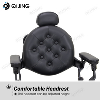Mobilier antique pour salon de coiffure Chaise de barbier rétro noire inclinable Chaise de barbier hydraulique lourde Moderne