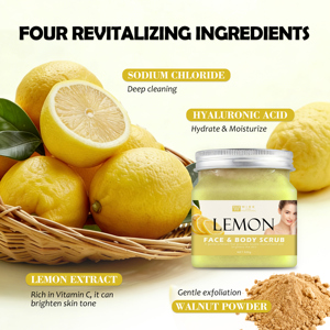 Gommage Visage Naturel au <span class=keywords><strong>Citron</strong></span> 500g Contient du Sel Marin Améliore le Teint Terne Éclaircit la Peau du Corps Laisse une Peau Radieuse Utilisation Quotidienne Logo Personnalisé - Product Image 3