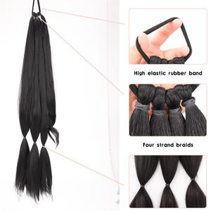 วิกผมทรงยุโรปอเมริกันแบบไขว้  หางม้าถักเปียตรง  แบบพันรอบ  ขนาด 55 80 100 ซม.  ไม่ต้องใช้กาว  ผมสังเคราะห์ - Product Image 3